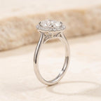 Oval Diamond Halo Engagement Ring