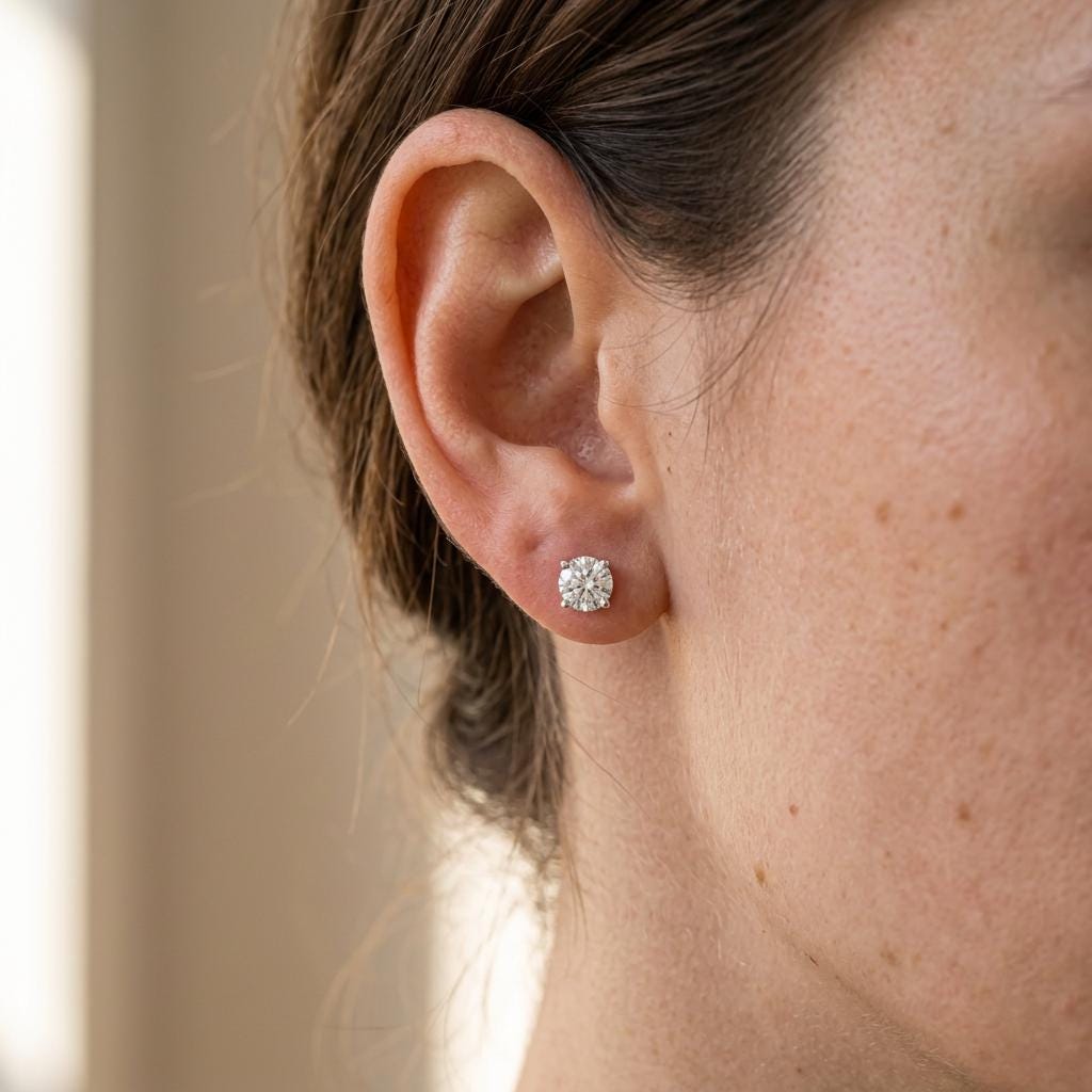 Round Diamond Stud Earrings – Solitaire Studs