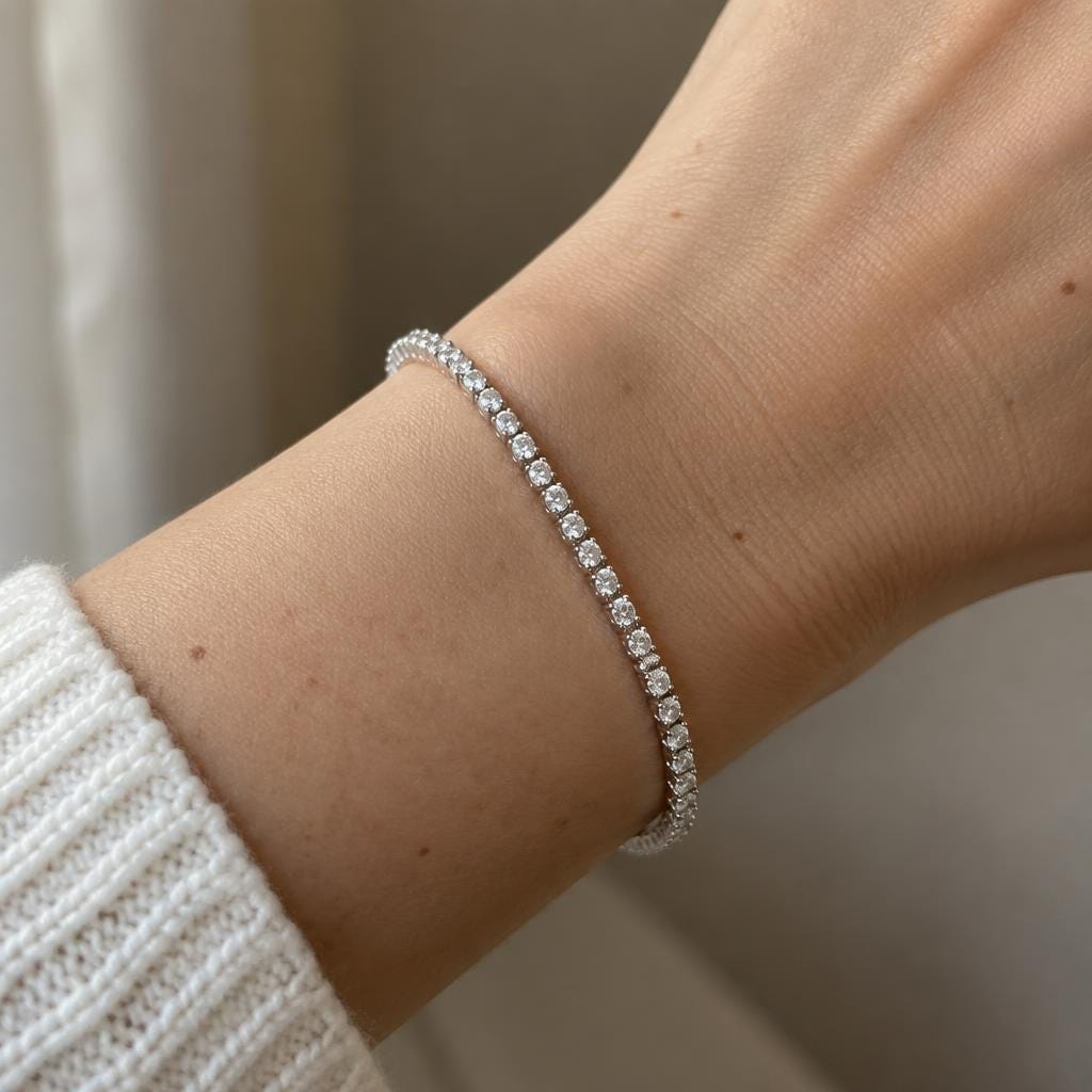 Lab-Grown Diamond Tennis Bracelet – Round Cut