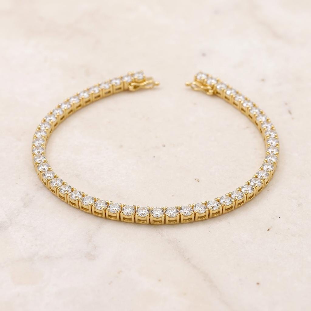 Lab-Grown Diamond Tennis Bracelet – Round Cut