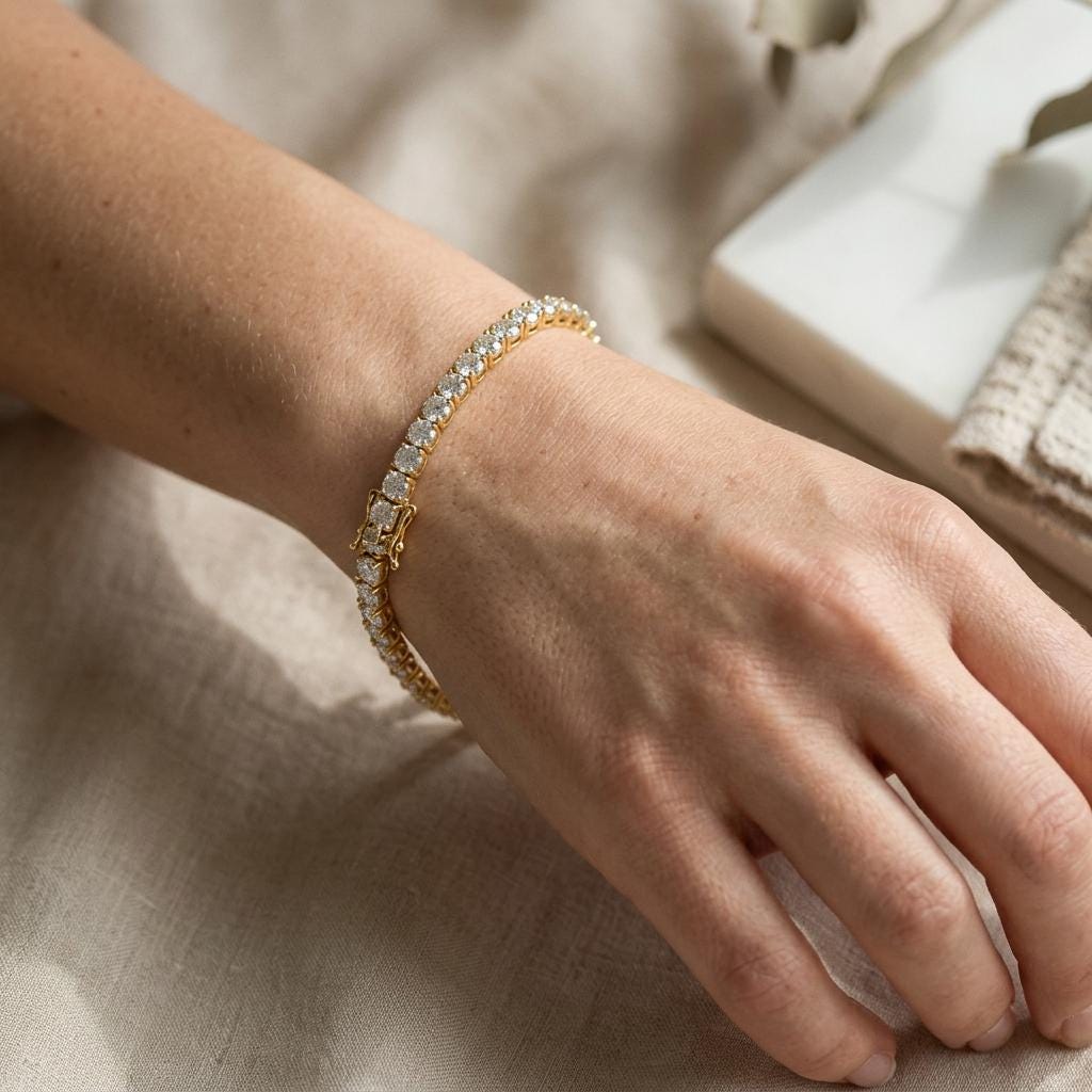 Lab-Grown Diamond Tennis Bracelet – Round Cut