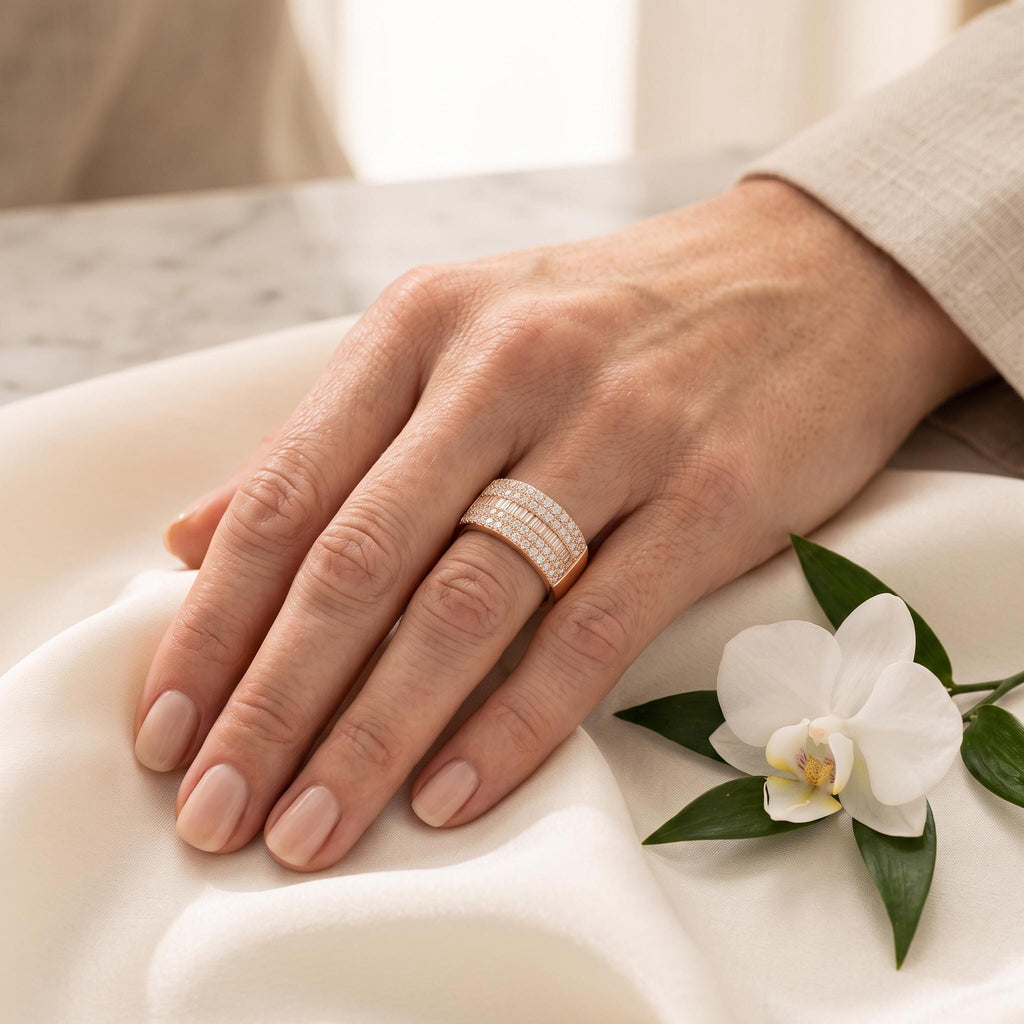 Men’s Diamond Statement Ring – Baguette & Round Pavé