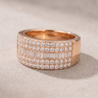 Men’s Diamond Statement Ring – Baguette & Round Pavé