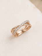 Lab-Grown Diamond Crossover Ring – Pavé Band