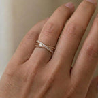 Lab-Grown Diamond Crossover Ring – Pavé Band