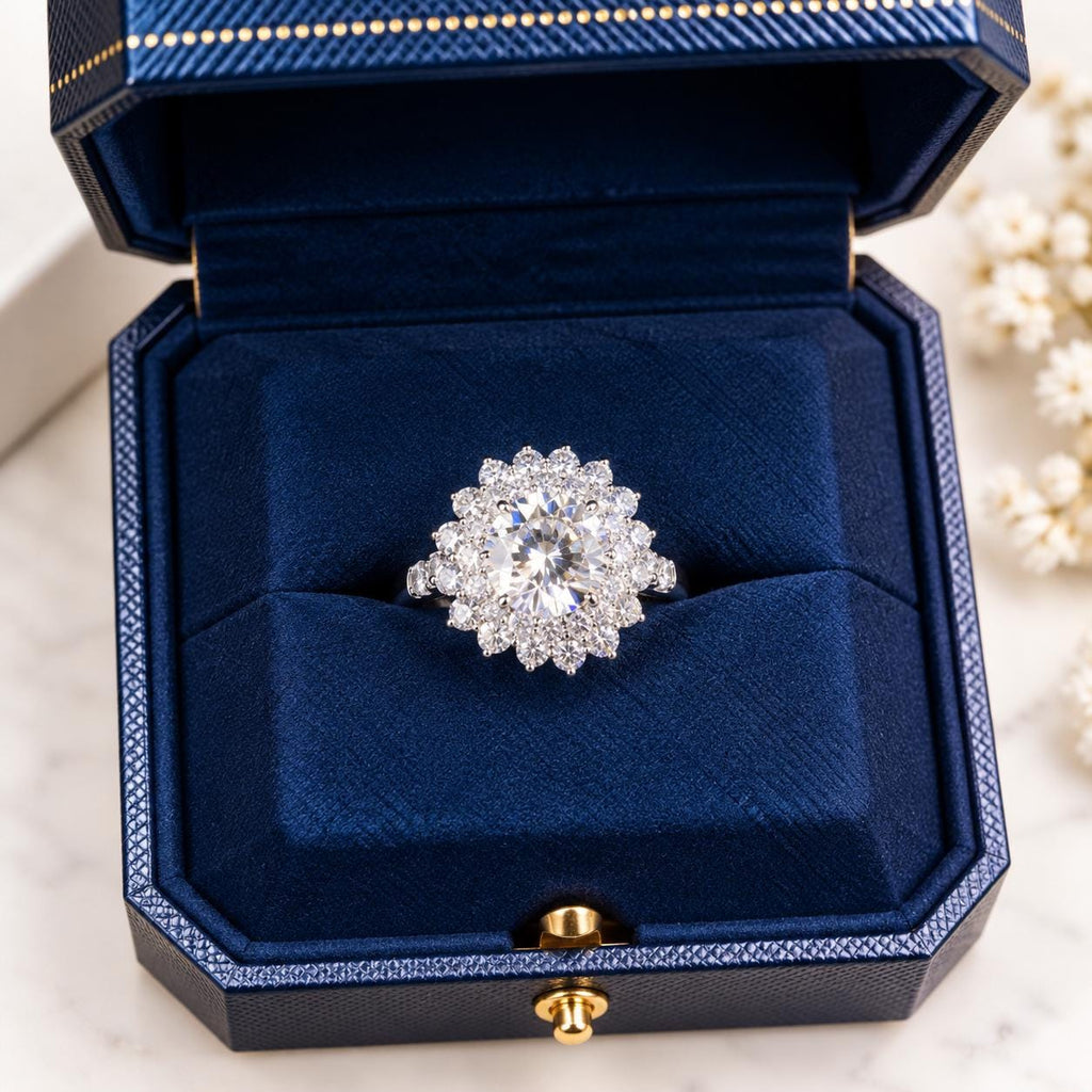 Round Diamond Engagement Ring – Floral Halo