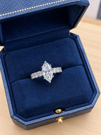 Marquise Lab-Grown Diamond Engagement Ring – Pavé Band
