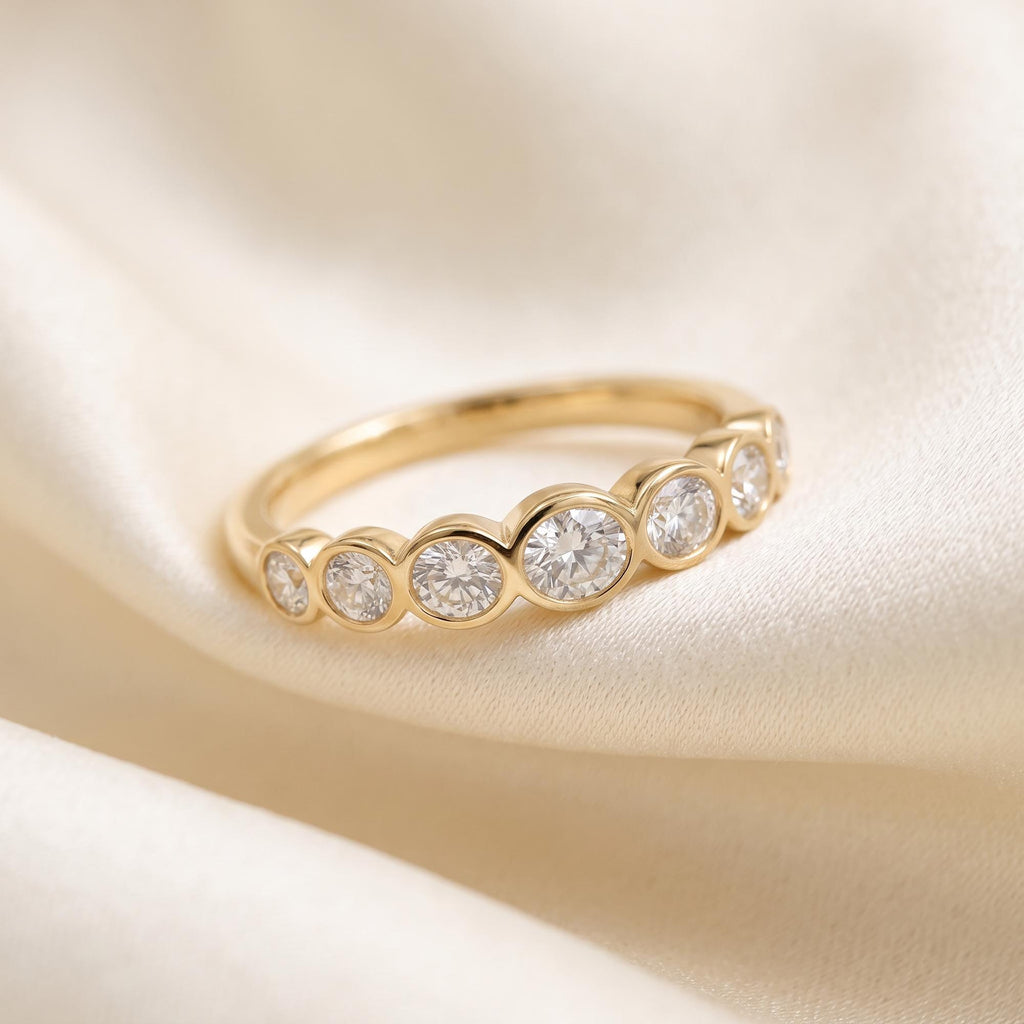 Oval Diamond Bezel Band – Seven Stone Ring