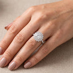 Round Diamond Engagement Ring – Floral Halo