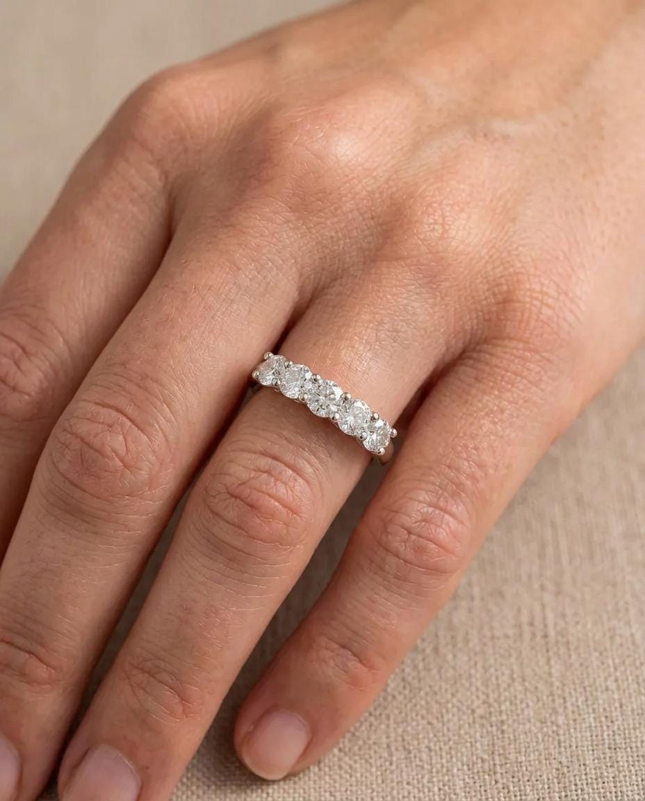 Five Stone Diamond Ring – Round Cut
