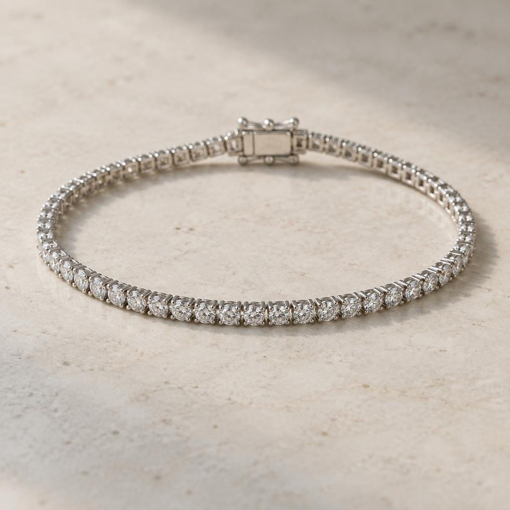 Lab-Grown Diamond Tennis Bracelet – Round Cut
