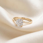 Custom Round Cut Solitaire Engagement Ring | Minimalist 4 Prong Setting