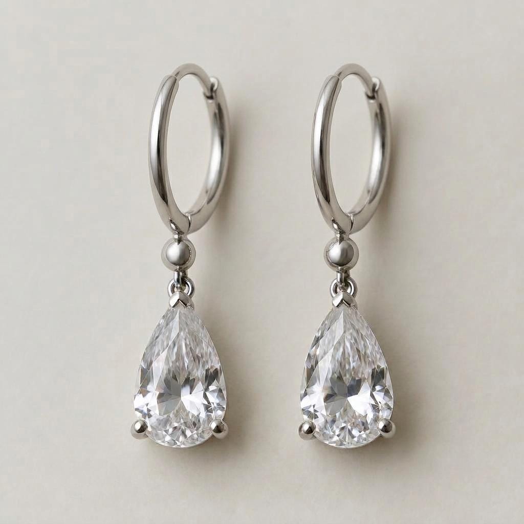 Pear Cut Lab-Grown Diamond Drop Earrings