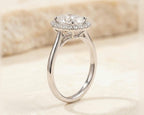 Oval Diamond Halo Engagement Ring