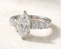 Marquise Lab-Grown Diamond Engagement Ring – Pavé Band