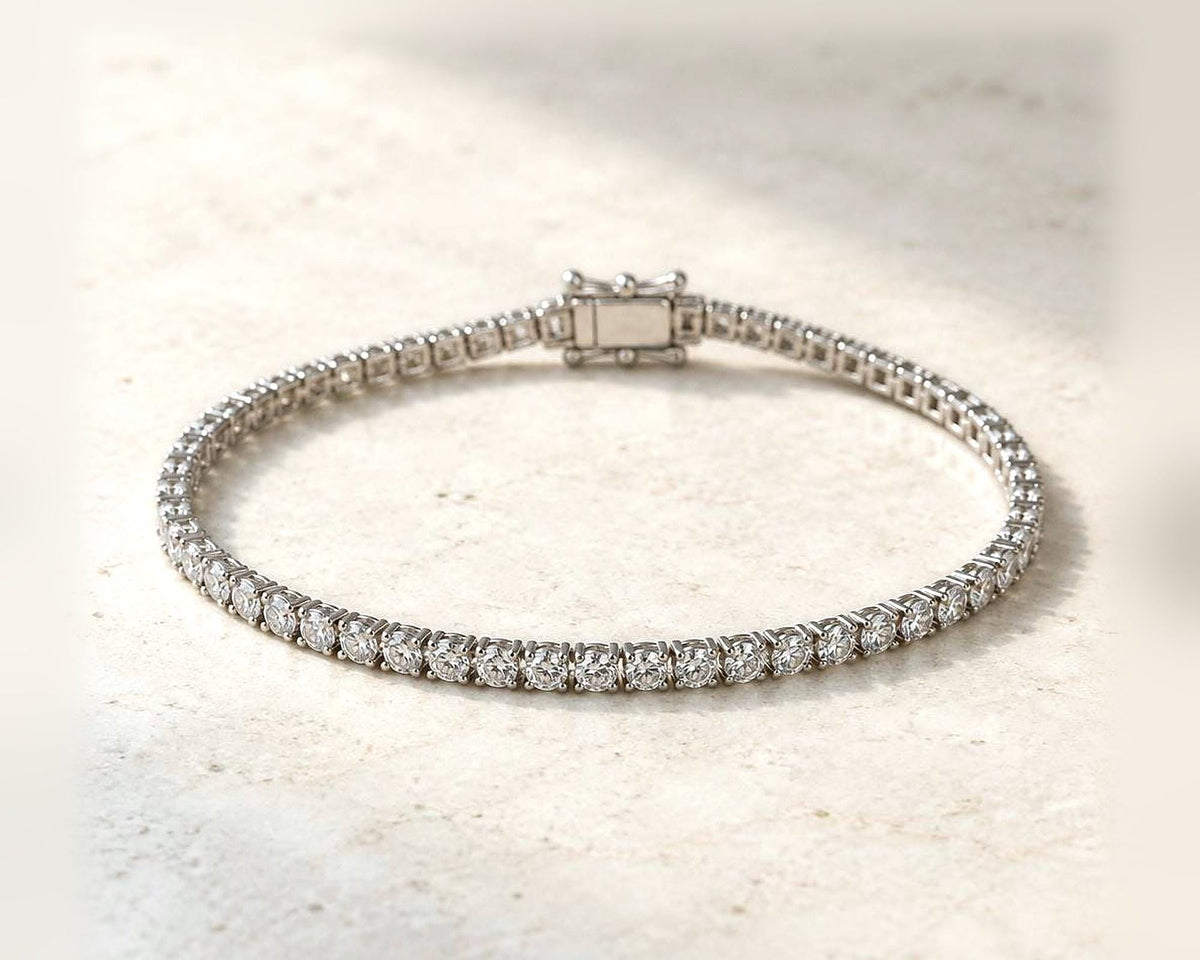 Lab-Grown Diamond Tennis Bracelet – Round Cut