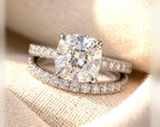 Cushion Cut Lab Grown Diamond Bridal Set