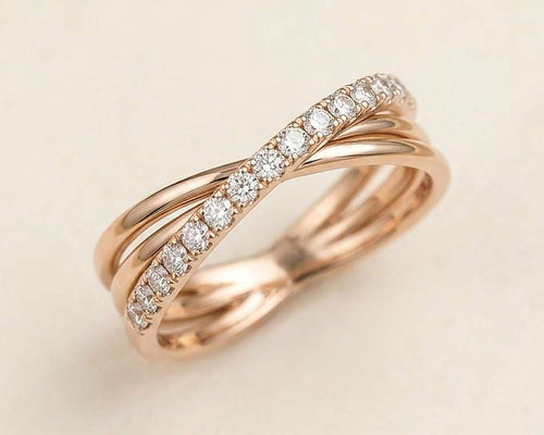 Lab-Grown Diamond Crossover Ring – Pavé Band