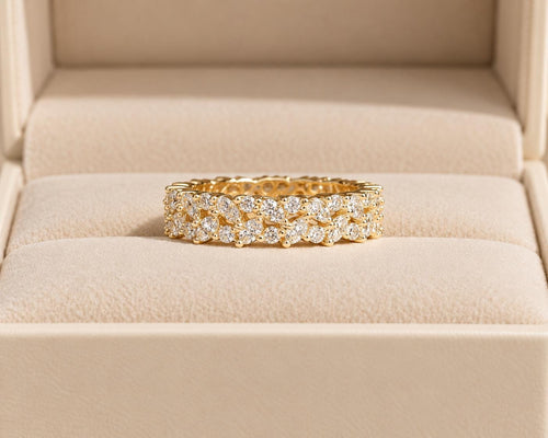 Lab-Grown Diamond Cluster Eternity Band