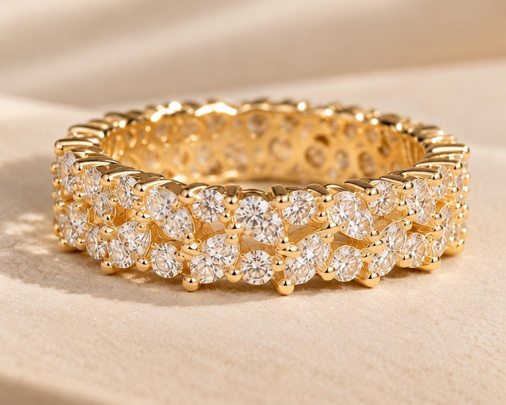 Lab-Grown Diamond Cluster Eternity Band