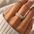 Lab-Grown Diamond Cluster Eternity Band