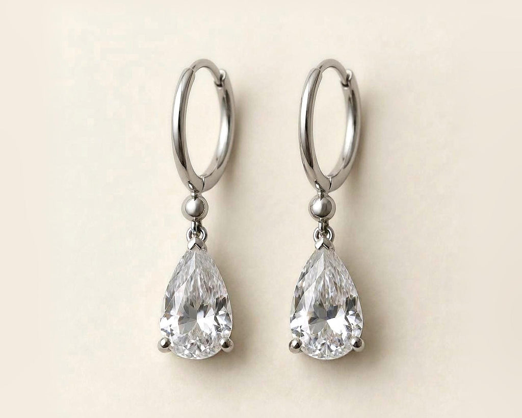 Pear Cut Lab-Grown Diamond Drop Earrings