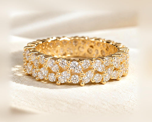 Lab-Grown Diamond Cluster Eternity Band