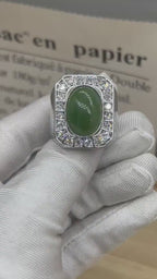 Video of the Green Gemstone Halo Ring – Diamond Accents
