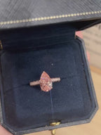Video of the Pear Cut Pink Diamond Engagement Ring – Pavé Band