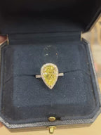 Video of the Pear Shaped Yellow Diamond Engagement Ring – Diamond Halo